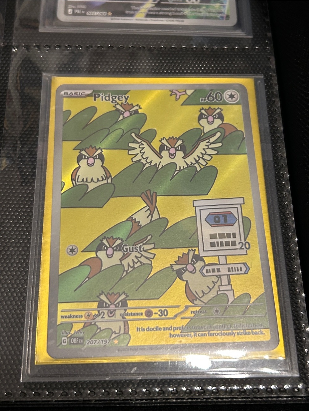 Pokemon Pidgey Yellow Holographic Trading Card